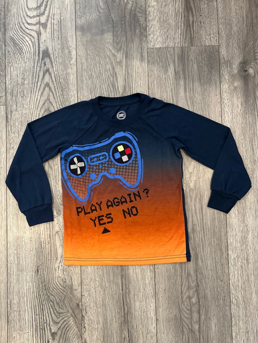 Wonder Nation Toddler Boy Play Again? Graphic Long-Sleeve Pajama Shirt XS 4T 5T